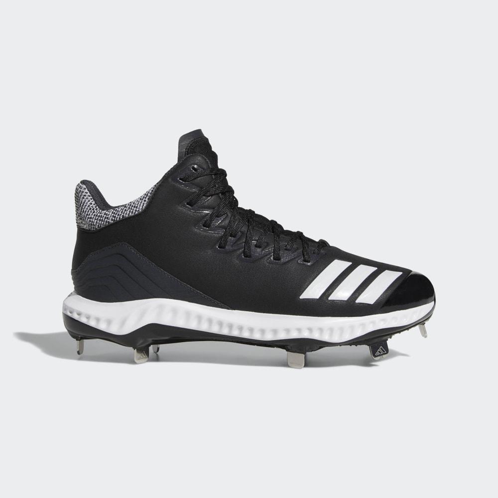 Adidas Men's Icon Bounce Mid Baseball Cleats Black/White/Dark Grey Ireland CG5179